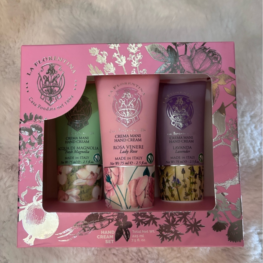 La Florentina Italian Hand Cream Set - magnolia, rose and lavender
